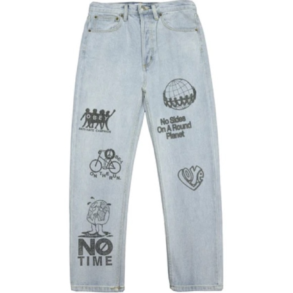 Obey High Rise Taylor boyfriend style jeans Y2K skater indie style